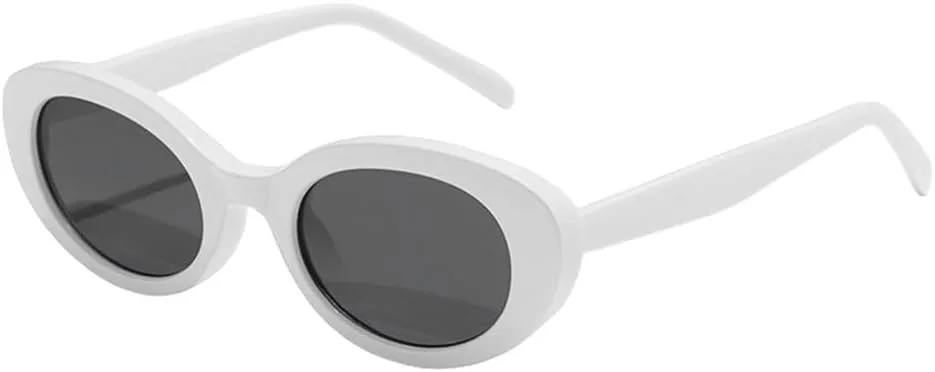 

Ретро винтажные овальные солнцезащитные очки для женщин и мужчин, рыболовные очки в черной оправе с линзами для вождения, защита от УФ-излучения UV400 generic, White