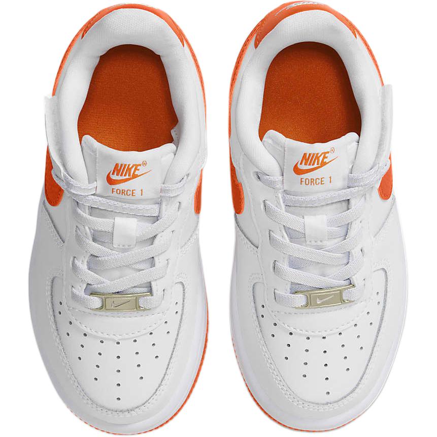 Кроссовки для скейтбординга Nike Air Force 1 Abrasion Resistant Low Top детские бело-оранжевые — фото 4