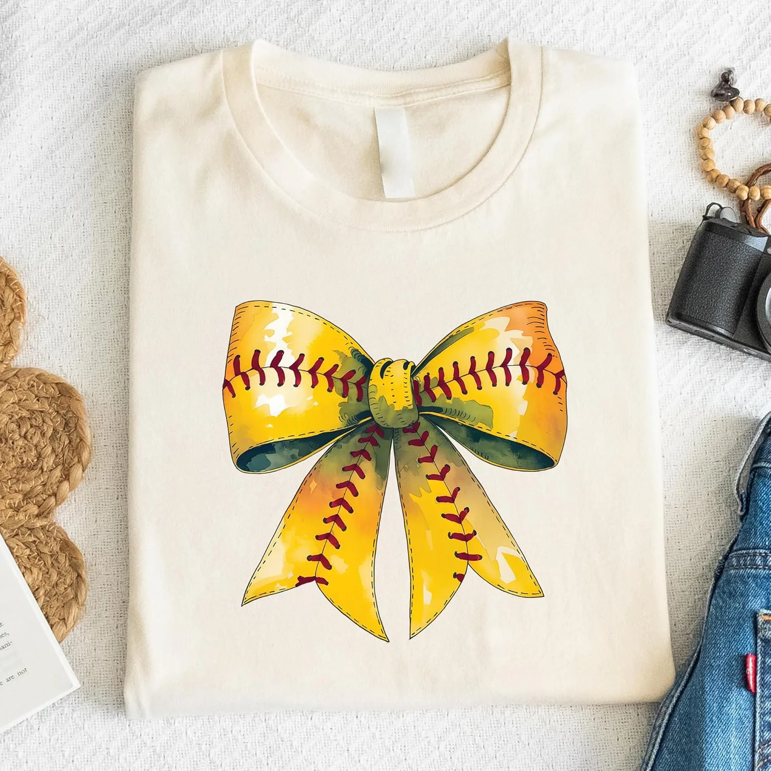 Футболка для мамы бейсболистки, Coquette Softball Tee — фото 4