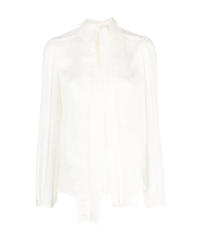 

Элегантная синяя рубашка с длинными рукавами Twinset, белый