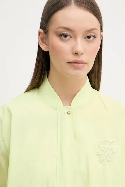 Куртка переходная свободного кроя Tommy Hilfiger, зеленая — фото 4