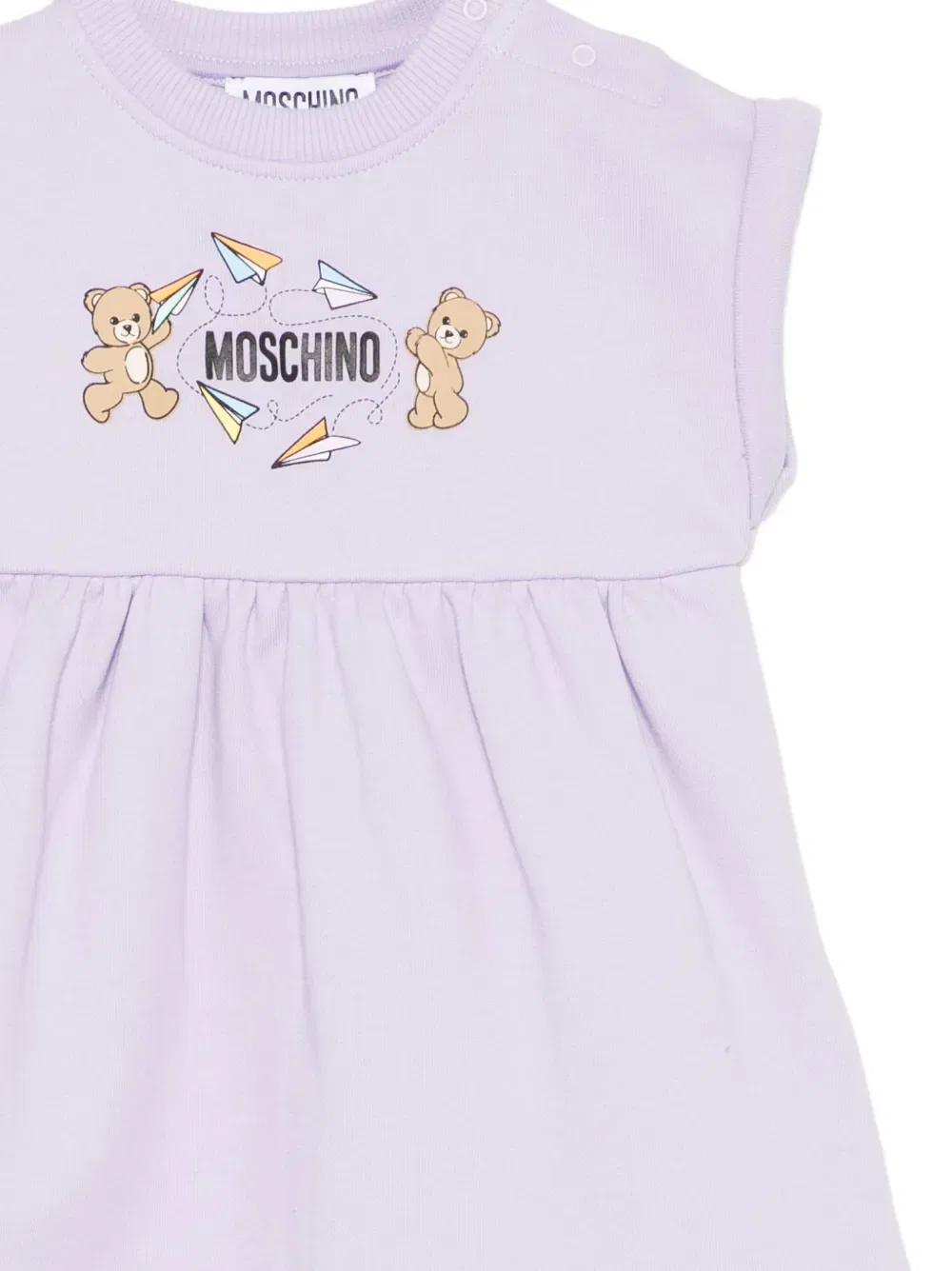 Платье с принтом "мишка Тедди" Moschino Kids, фиолетовый — фото 3