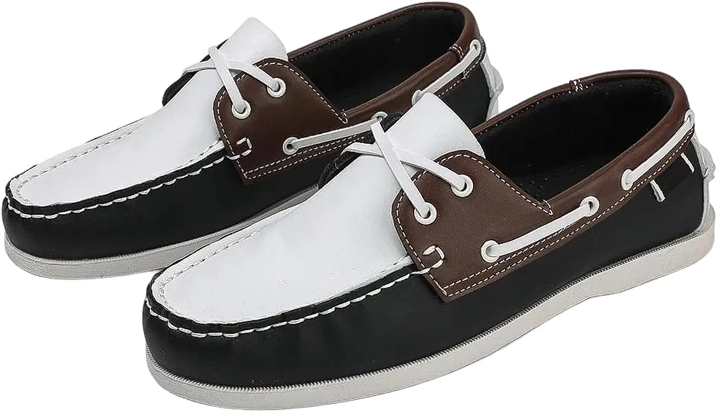 Лоферы мужские Adhdyuud Boat Shoes, белый, черный