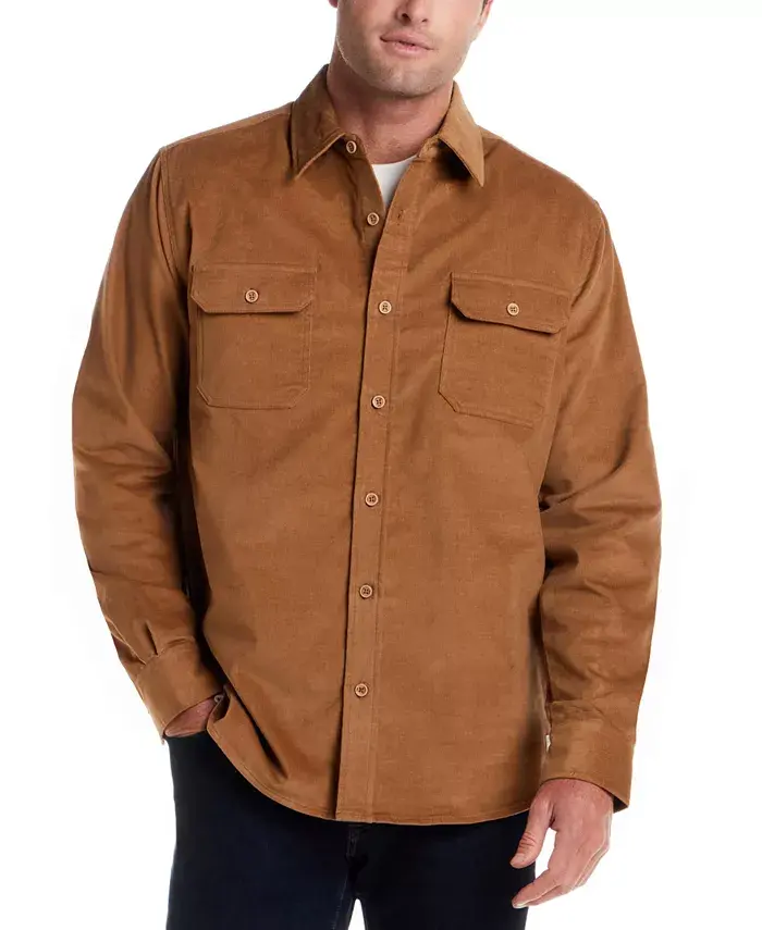 

Мужская ультратонкая вельветовая рубашка с длинными рукавами Weatherproof Vintage, черный