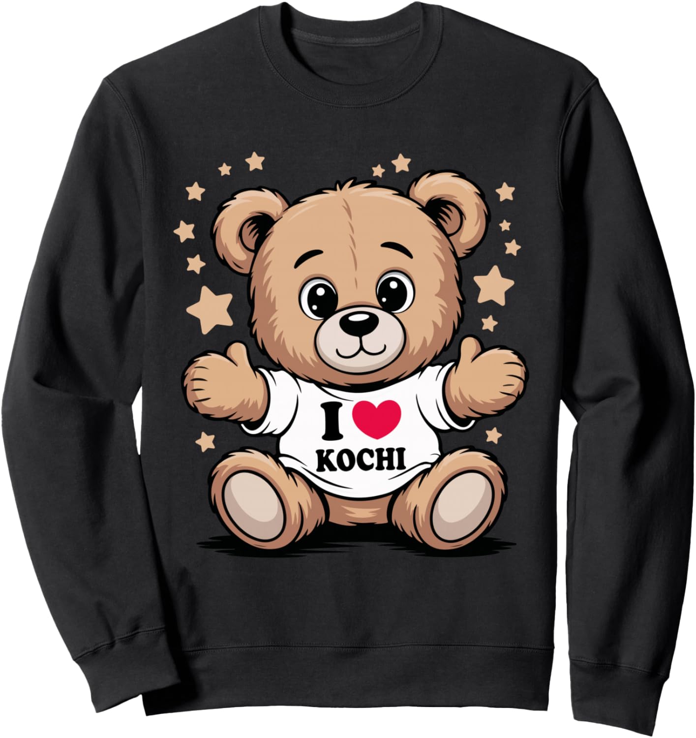 

Толстовка с изображением плюшевого мишки Я люблю Кочи Kawaii Japan Travel Souvenir Kochi Cute Japan Travel Souvenir Kochi, черный