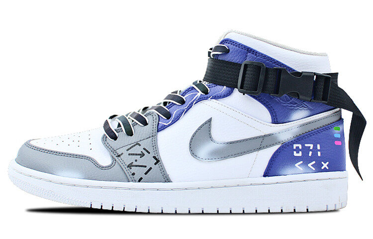 

Кроссовки Air JORDAN 1 Vintage Basketball Shoes Men High-Top Blue Gray