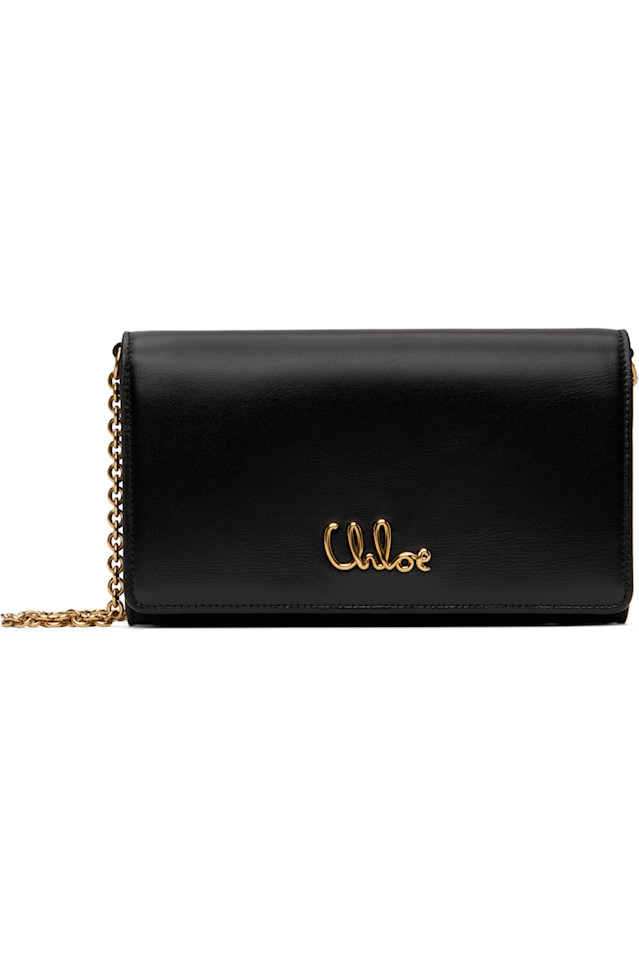 

Кошелек на цепочке Chloé с фирменным клапаном Chloé, черный