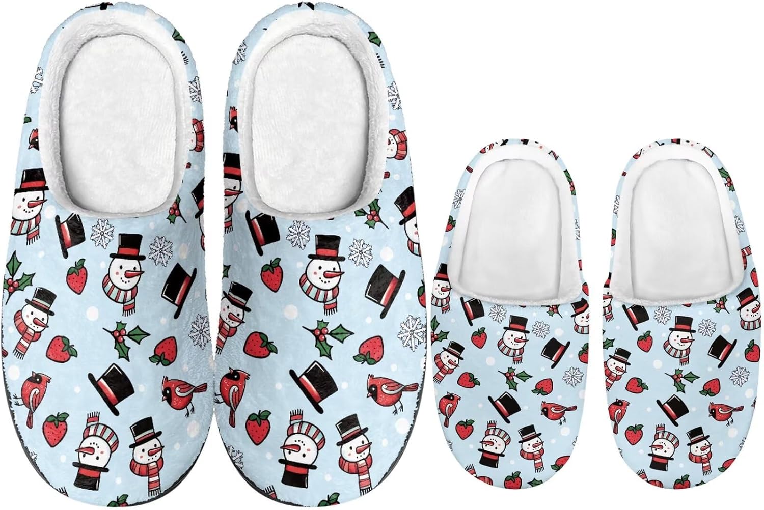 

Рождественские тапочки для всей семьи с подошвой TPR для мужчин и женщин, домашние/тапочки, пушистые с резиновой подошвой Dngkaoje, синий