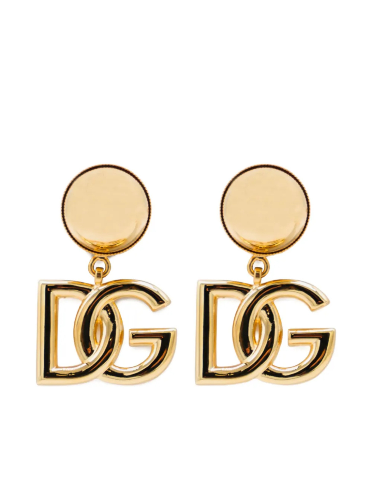 

Серьги-диски с логотипом Dolce & Gabbana DG, коричневый