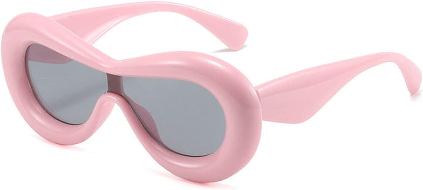 

Willochra — большие цельные солнцезащитные очки конфетных цветов для женщин, модные очки с овальными линзами для мужчин, трендовые солнцезащитные очки желтого и розового цвета, Pink