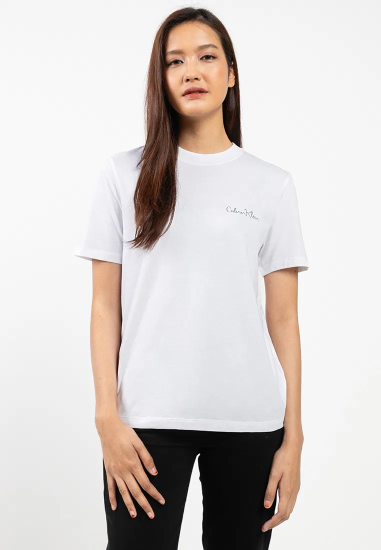 Футболка, классическая с графическим принтом, Calvin Klein Jeans, белый