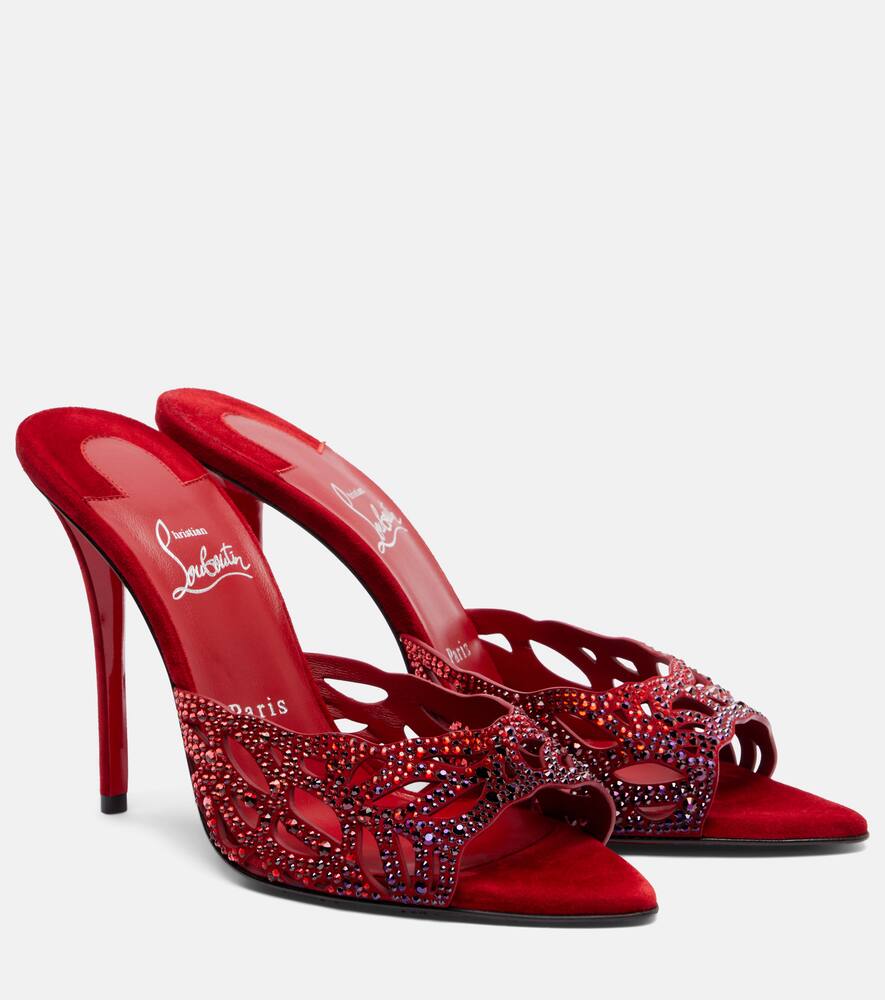 Lasera 100 украшенные мюли Christian Louboutin, Fever/Mix Degrade/Lin Fever