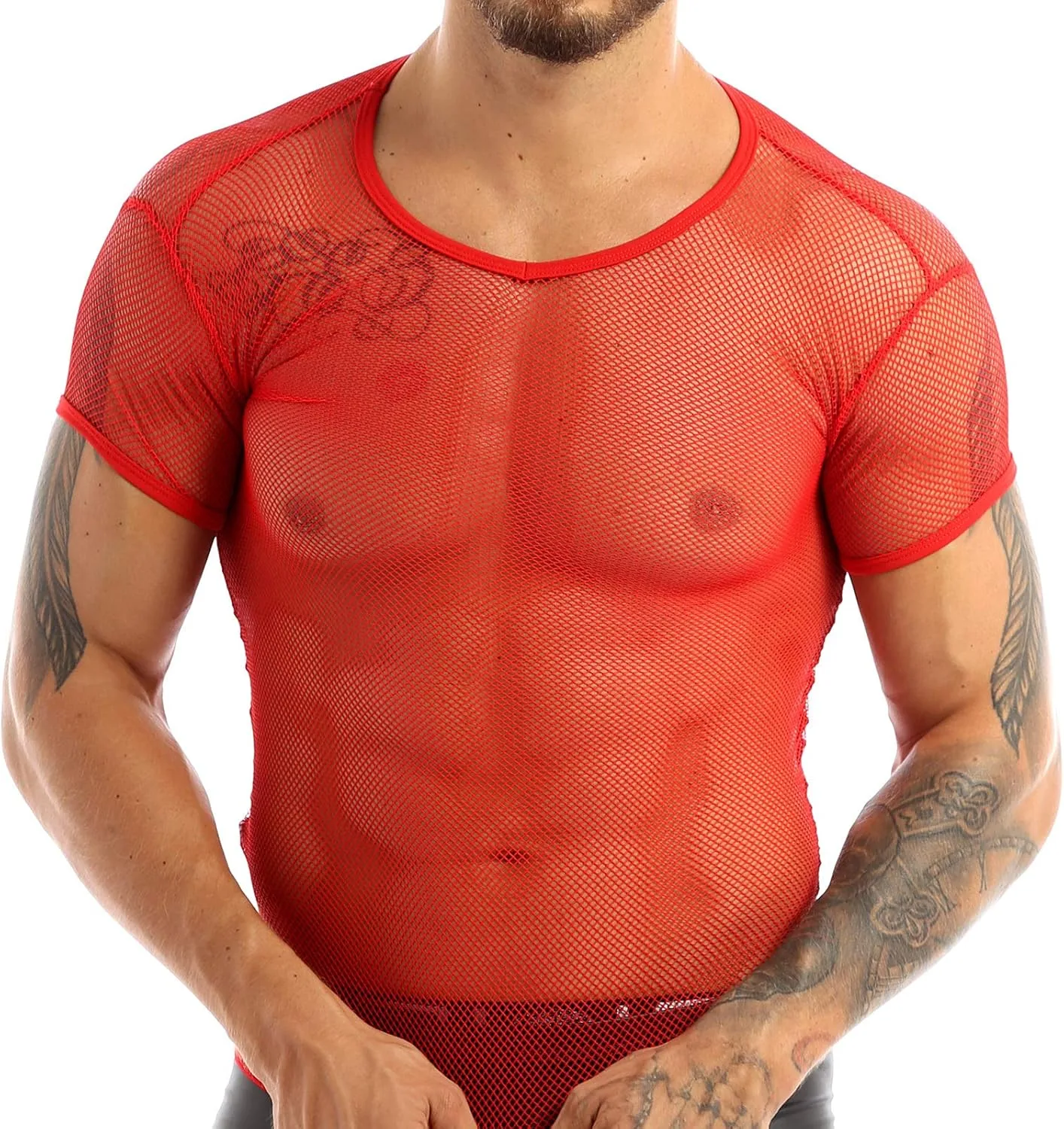 

Мужская футболка с коротким рукавом Fishnet Mesh для тренировок Yeeye