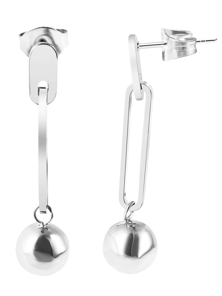 

Adeliás Женские серьги - Серьги-гвоздики из нержавеющей стали серебристого цвета