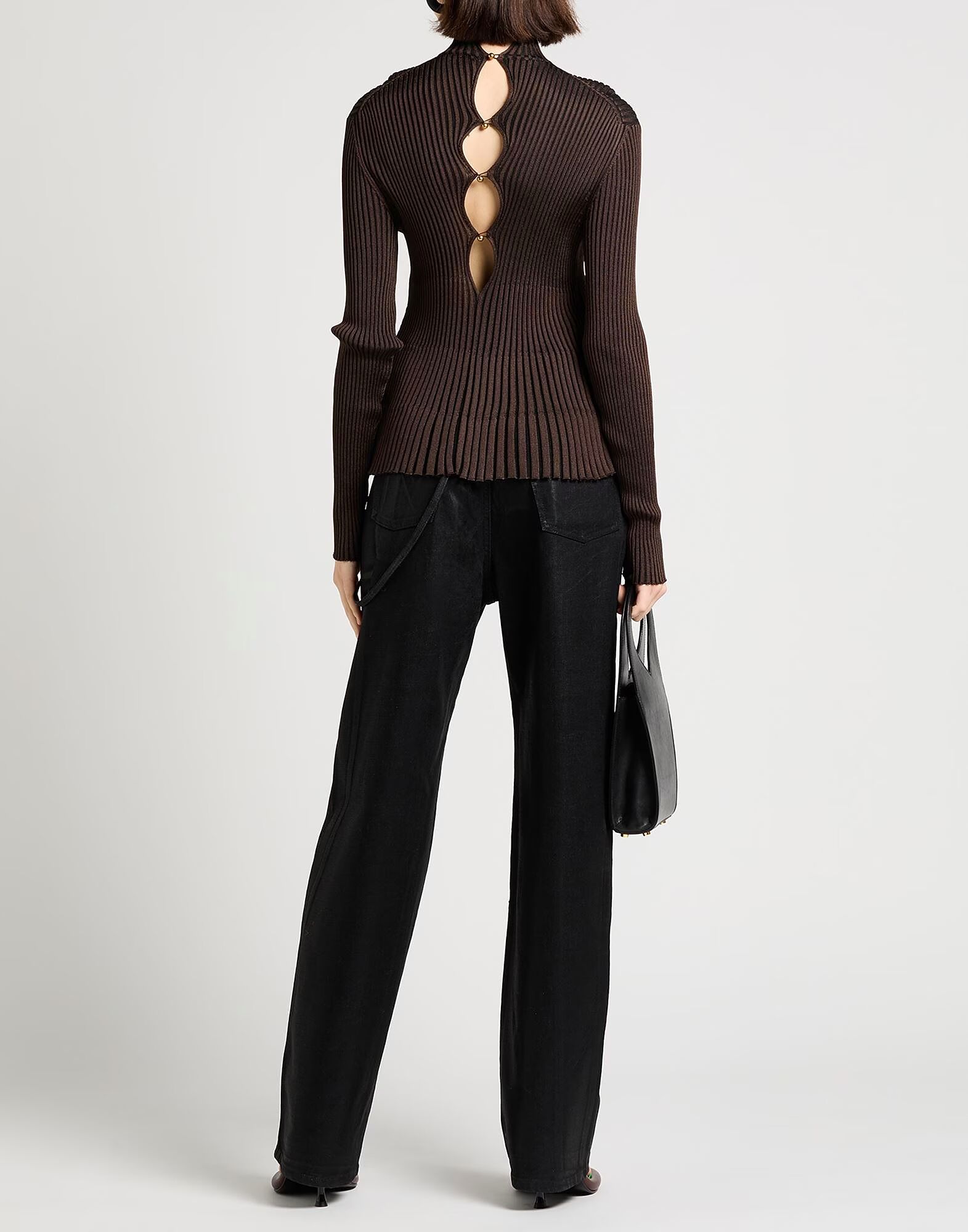 Водолазка Bottega Veneta, темно-коричневый — фото 3