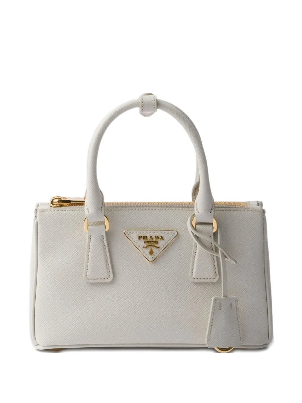 

Мини-сумка Galleria из сафьяновой кожи с верхней ручкой Prada, нейтральный