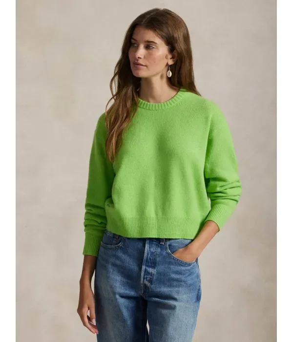 Шерстяной свитер relaxed fit Polo Ralph Lauren, лаймовый