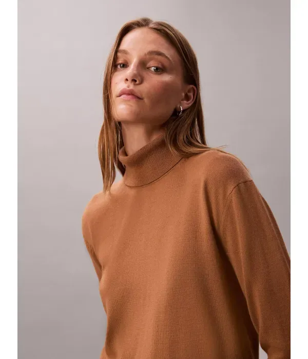 Водолазка regular fit Calvin Klein, коричневый — фото 4