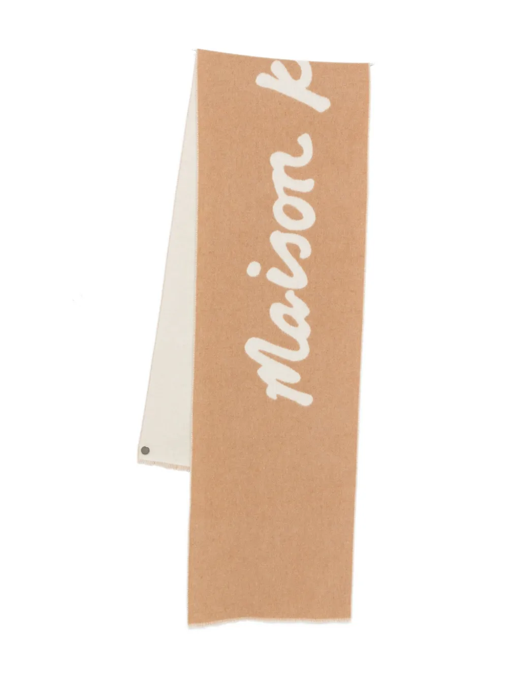

Шарф с надписью от руки Maison Kitsuné, коричневый