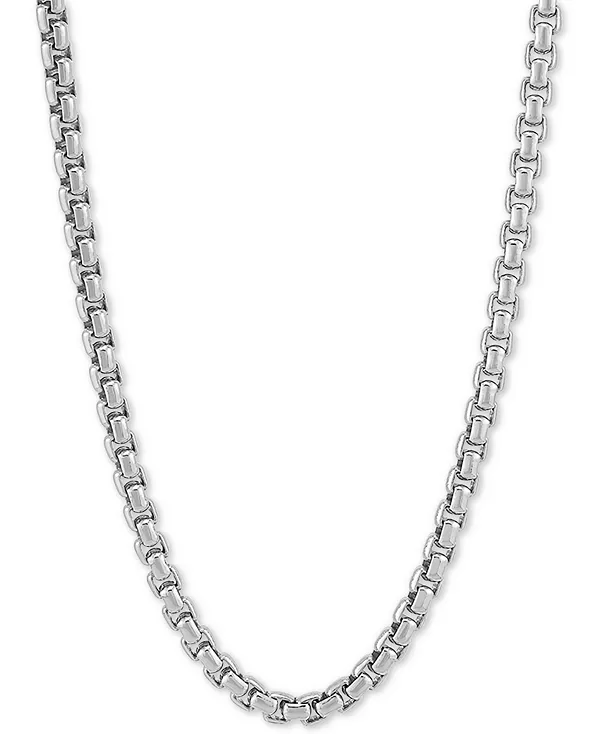 

Ожерелье из круглой цепочки с квадратными звеньями длиной 22 дюйма (4 мм) из стерлингового серебра Macy'S, silver