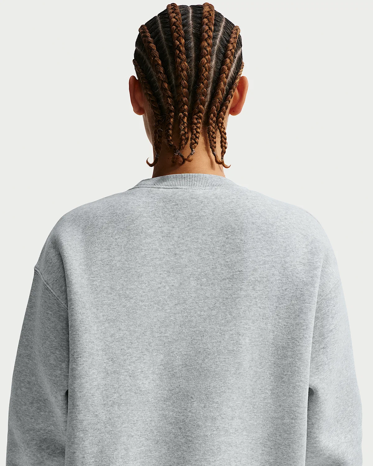 Женский оверсайз свитшот с круглым вырезом Nike Sportswear Phoenix Fleece, Pure Platinum/Heather/Sail — фото 2