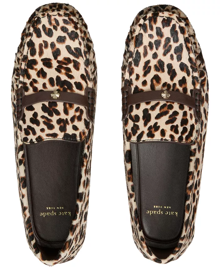 Женские мокасины с круглым носком и цветочными заклепками kate spade new york, коричневый/бежевый — фото 4