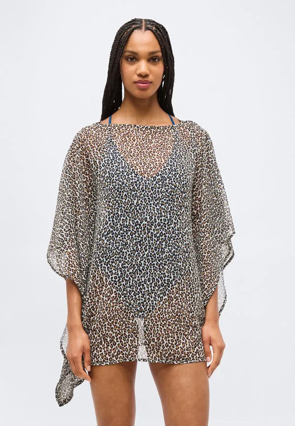 

Пляжный аксессуар - накидка-кафтан. Michael Michael Kors, White/Multi-Coloured, Белый, Пляжный аксессуар - накидка-кафтан. Michael Michael Kors, White/Multi-Coloured