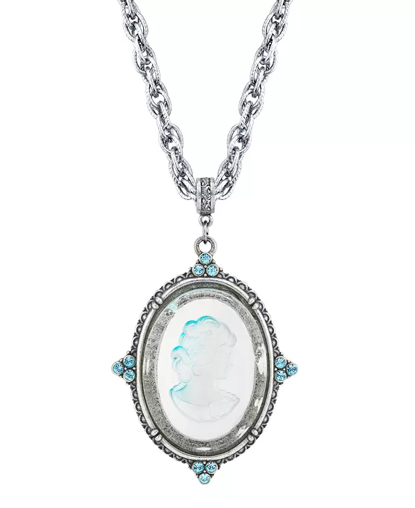 

Ожерелье с серебристыми кристаллами 2028, blue