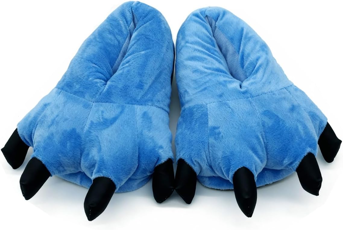 

Забавные тапочки, тапочки «Монстр-фут» для мужчин и женщин, зимние домашние тапочки с противоскользящей подошвой, тапочки с большим пальцем для Хэллоуина и косплея Ytaons, синий