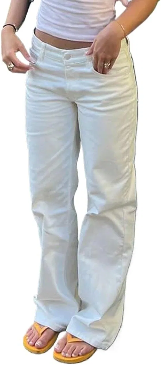Джинсы прямые Wide Floor-Length, белый