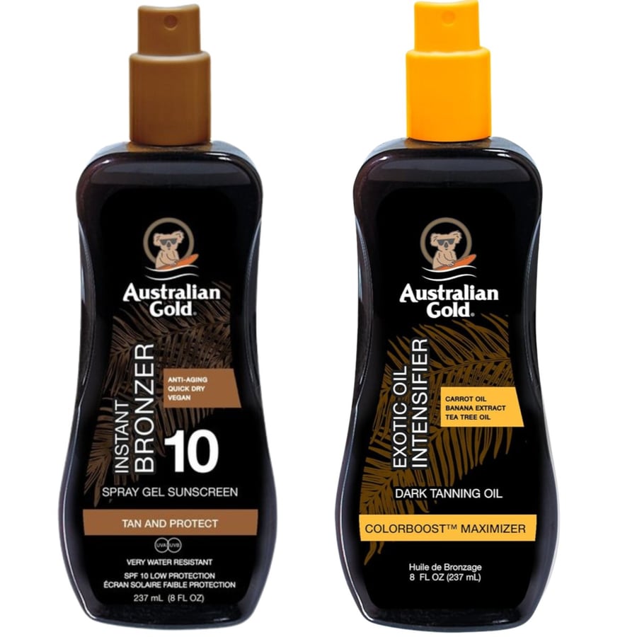 

Австралийский золотой спрей-бронзатор SPF10 + Усилитель загара с экзотическими маслами Australian Gold