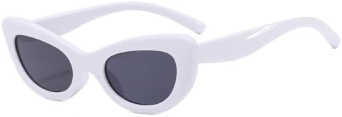 

Ретро-очки «кошачий глаз» для женщин и мужчин, классические винтажные солнцезащитные очки с защитой от УФ-излучения UV400 для использования на открытом воздухе MTZJH, White