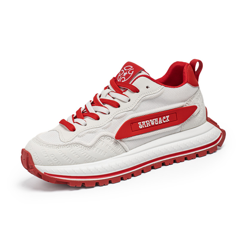 

King Jinmai Крупные кроссовки мужские низкие черно-бело-синие бело-красные, цвет White Red