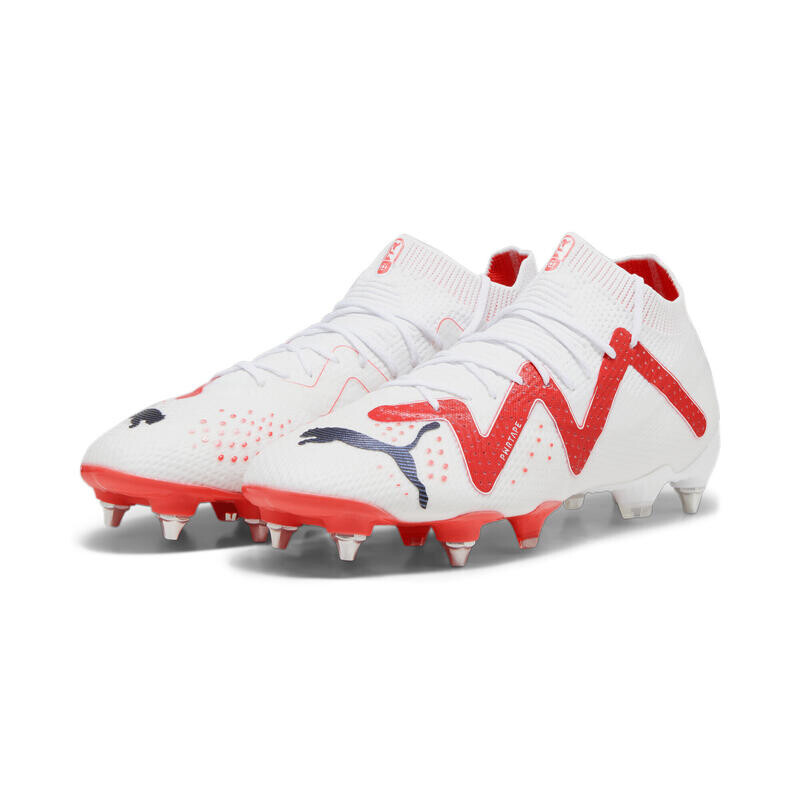 

Футбольные бутсы FUTURE ULTIMATE MxSG мужские PUMA Белый Черный Огненная Орхидея Красный