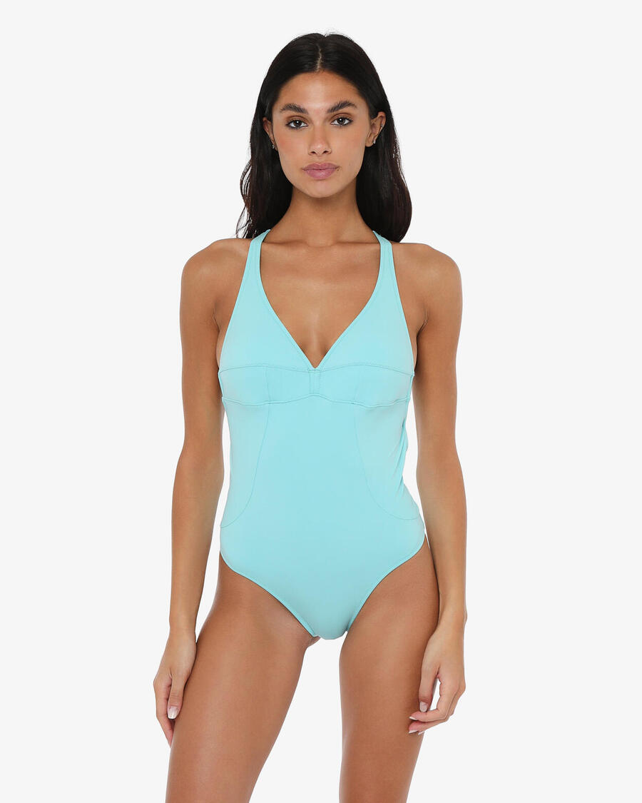 

JAKED Женский купальник цвета аквамарина из синтетического материала для плавания.