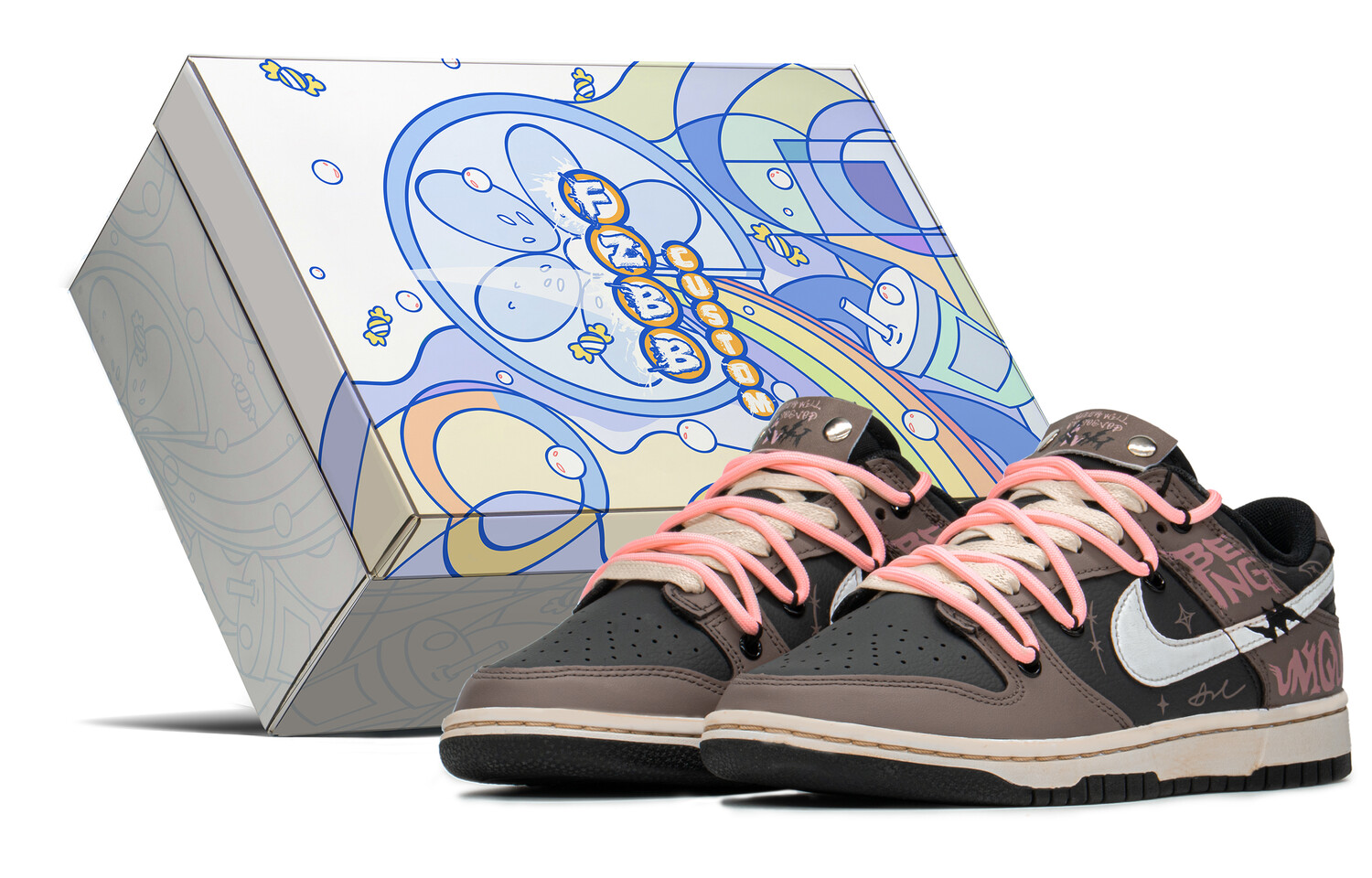 

Кроссовки Nike Dunk Skateboard Shoes Women's Low-Top Brown Black/Pink