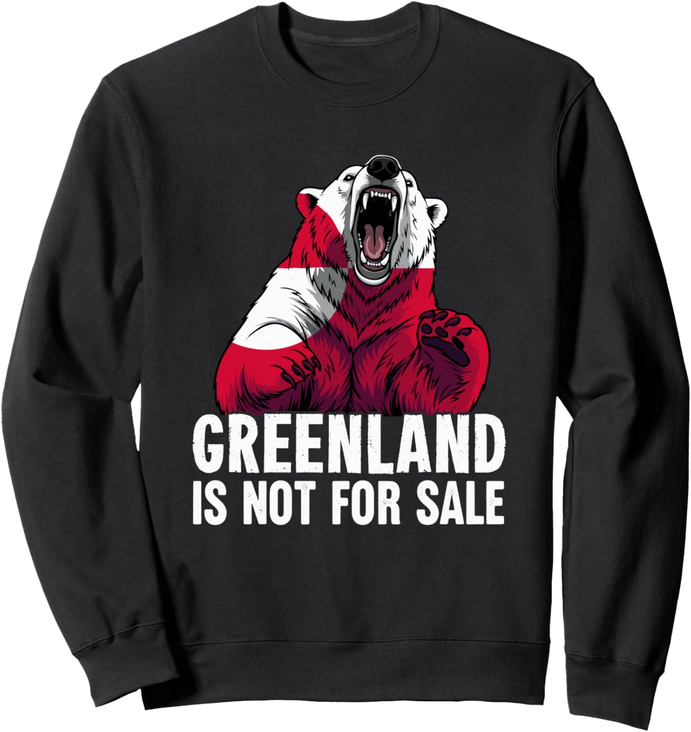 

Гренландия Флаг Гренландии Медведь Толстовка Greenland Shirts For Men And Women, черный