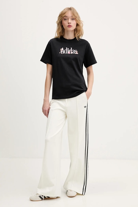 Мягкая спортивная хлопковая футболка Adidas, черный — фото 2