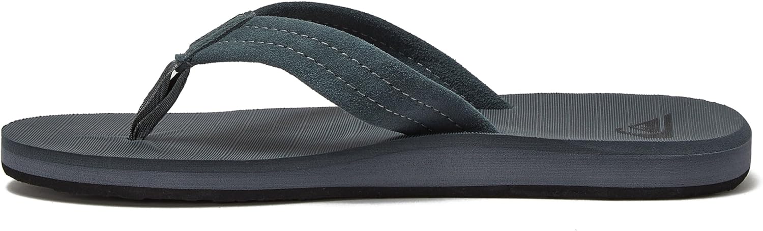 Мужские вьетнамки Quiksilver Carver Suede, спортивные мужские сандалии с поддержкой свода, размеры 6-16, мужские шлепанцы-вьетнамки, черный/серый — фото 3
