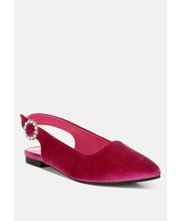 Dolan Velvet Slingback Туфли на плоской подошве женские сандалии London Rag, розовый — фото 3