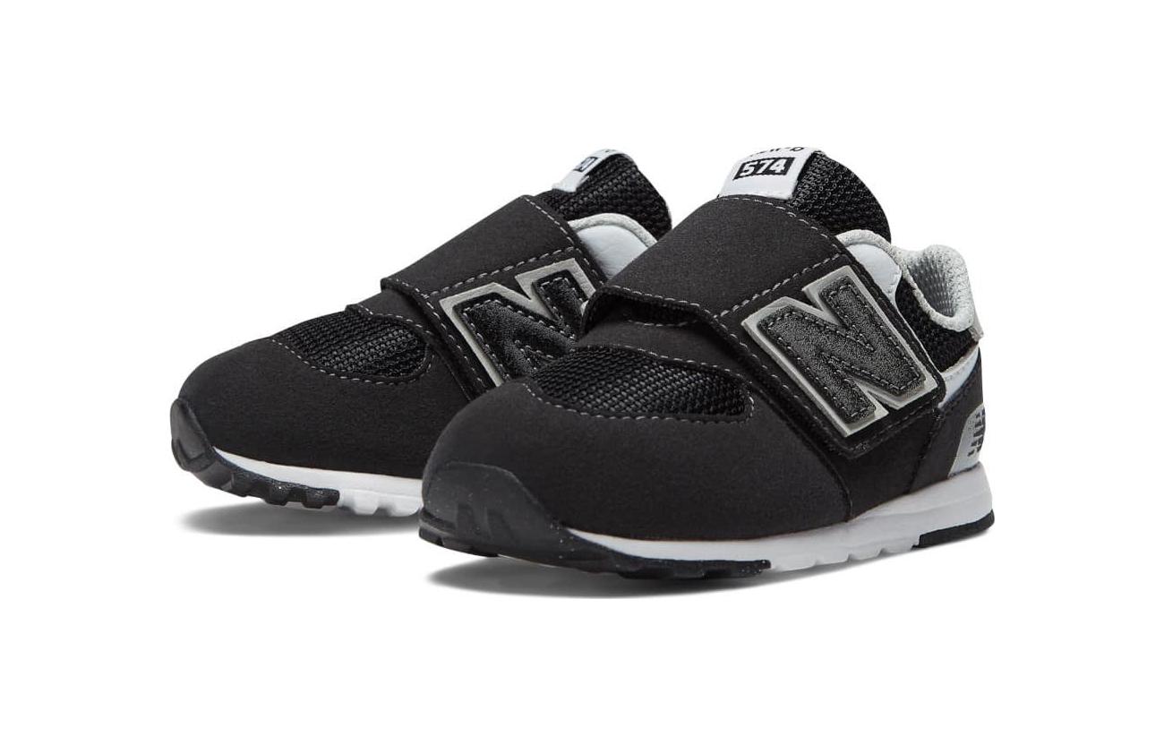Детские кроссовки 574 с застежкой на липучке New Balance, черный — фото 4