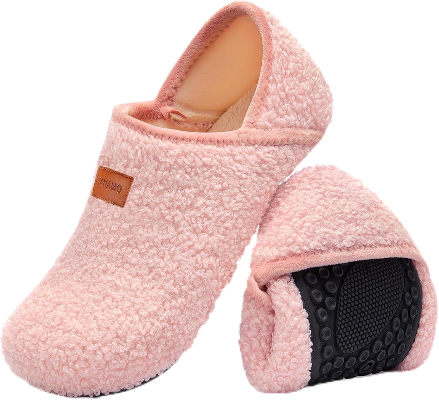 

Домашние тапочки Tanamo для женщин и мужчин, для ношения, носки-топанки, удобные тапочки для дома, спальни, путешествий и йоги, розовый