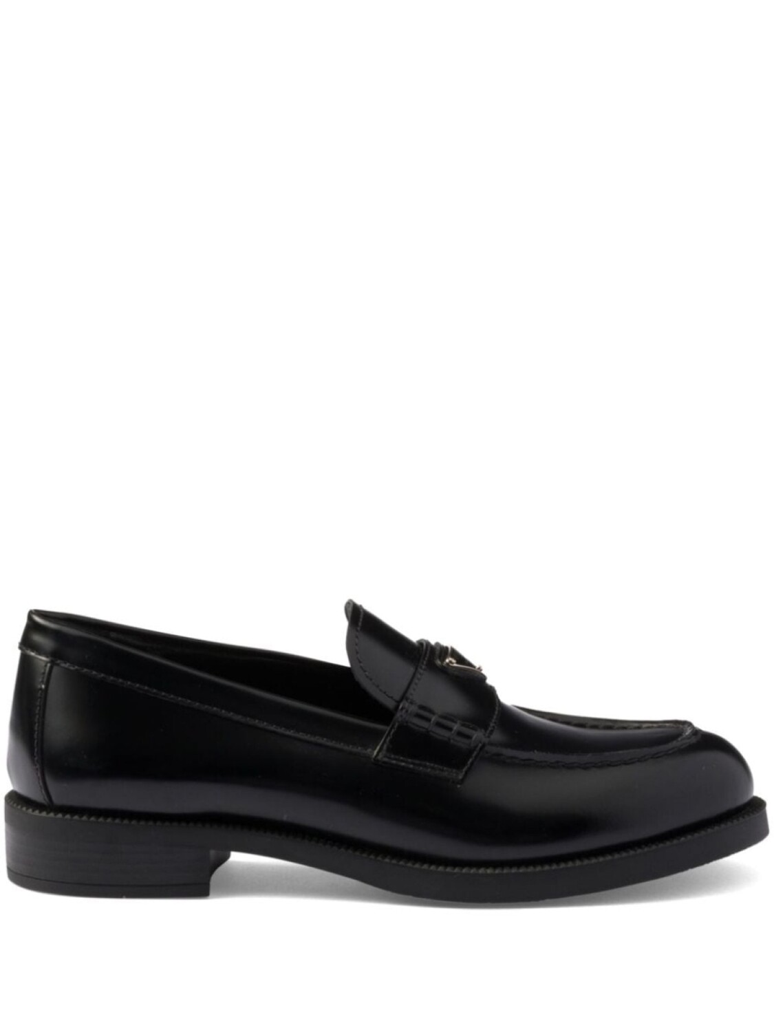 Prada мокасины из матовой кожи, черный