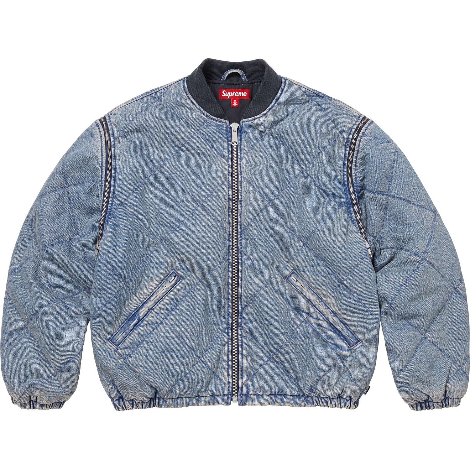 

Supreme Куртка-бомбер стёганая с отстёгивающимися рукавами унисекс, Denim Blue/Denim