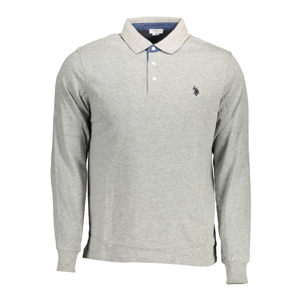 

Серая хлопковая мужская рубашка поло U.S. Polo Assn.