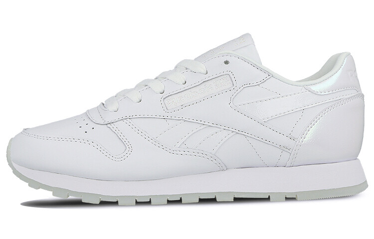 

Классические кожаные кроссовки женские с низким верхом Cloud White/Bliss Pink/Green Reebok