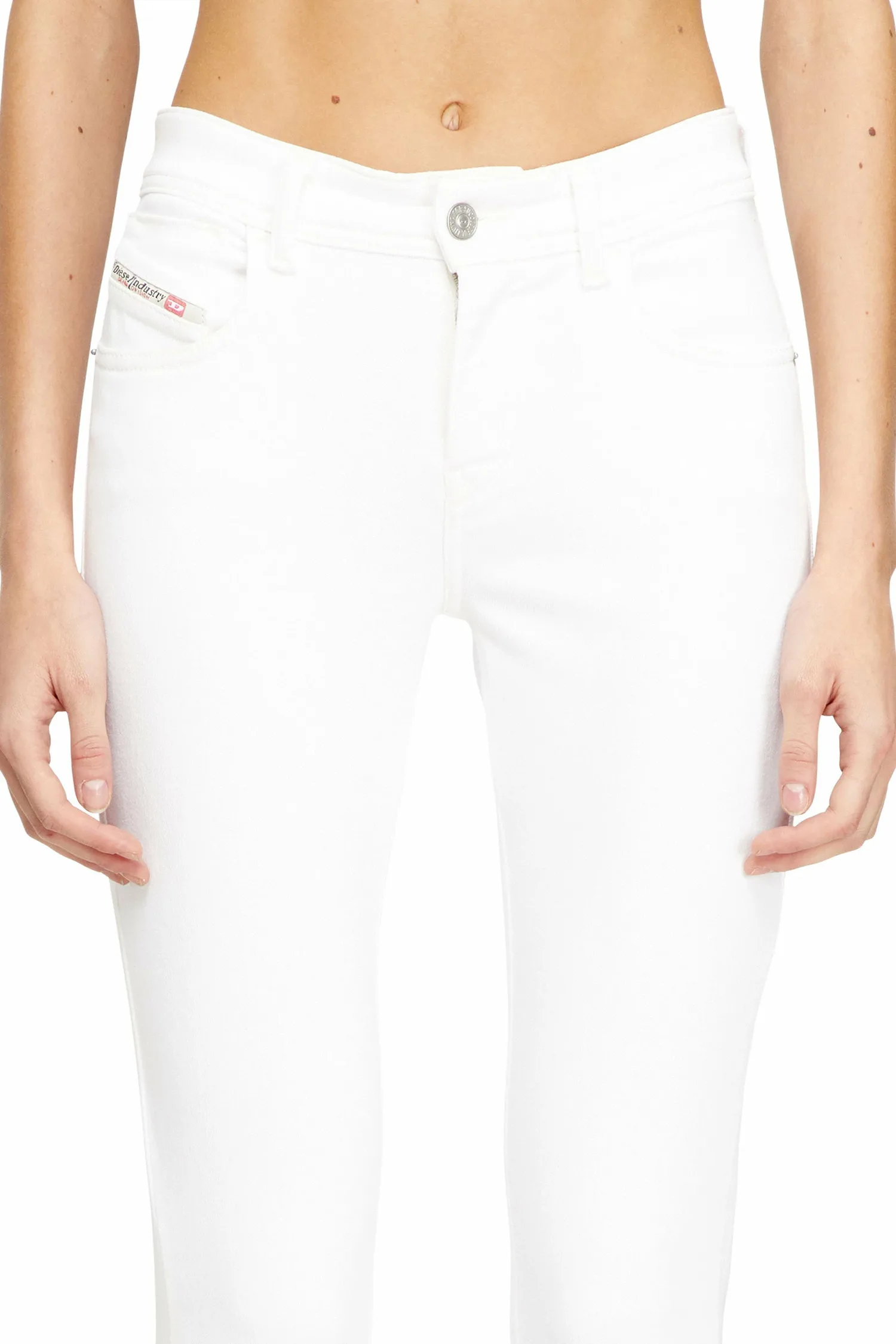 Женские джинсовые брюки-скинни цветного цвета Diesel, white — фото 2