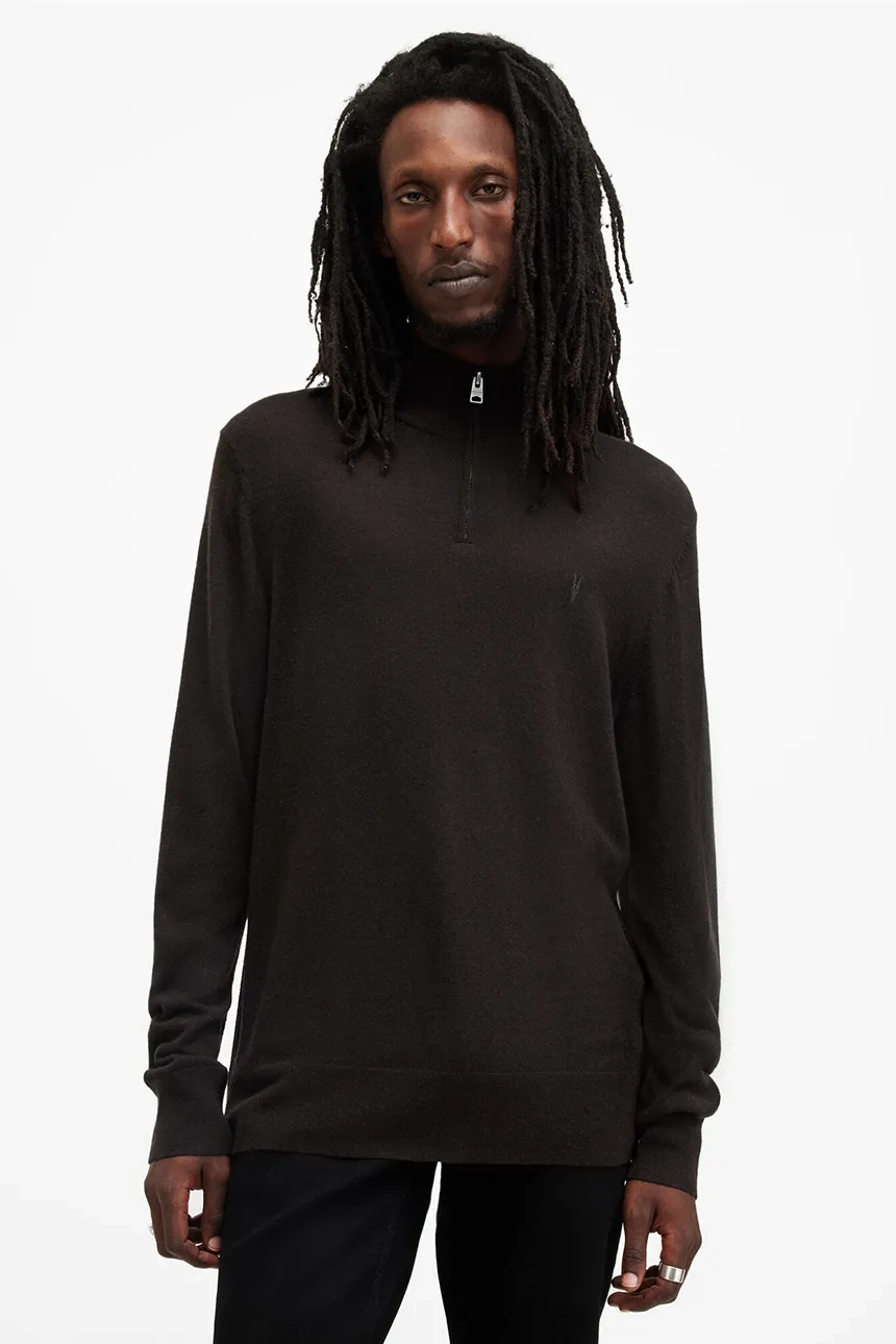 

KILBURN ZIP FUNNEL шерстяной свитер AllSaints, коричневый