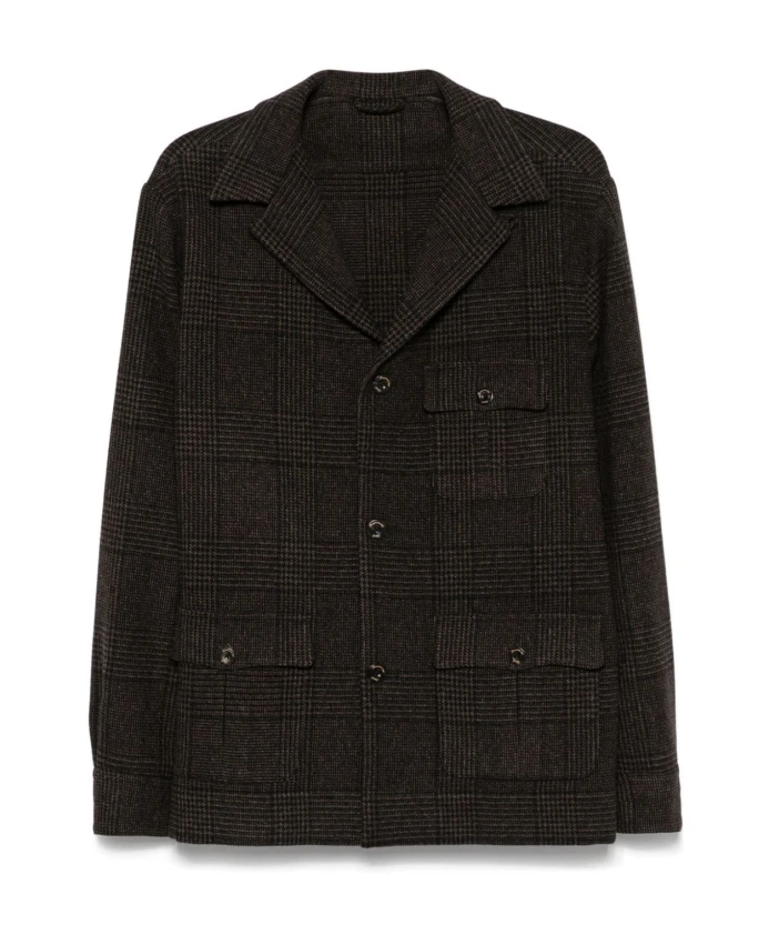 

Куртка из смесовой шерсти в клетку Finamore, коричневый