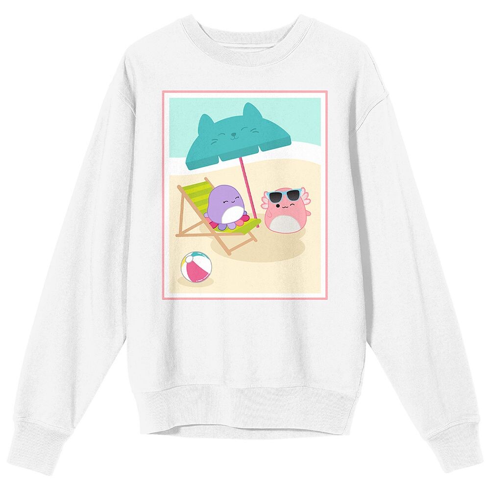

Детская футболка Squishmallows Archie & Beula Beach с рисунком и длинными рукавами Licensed Character, белый